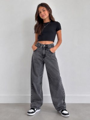 Calça Baggy Jeans Black Juvenil Streetwear